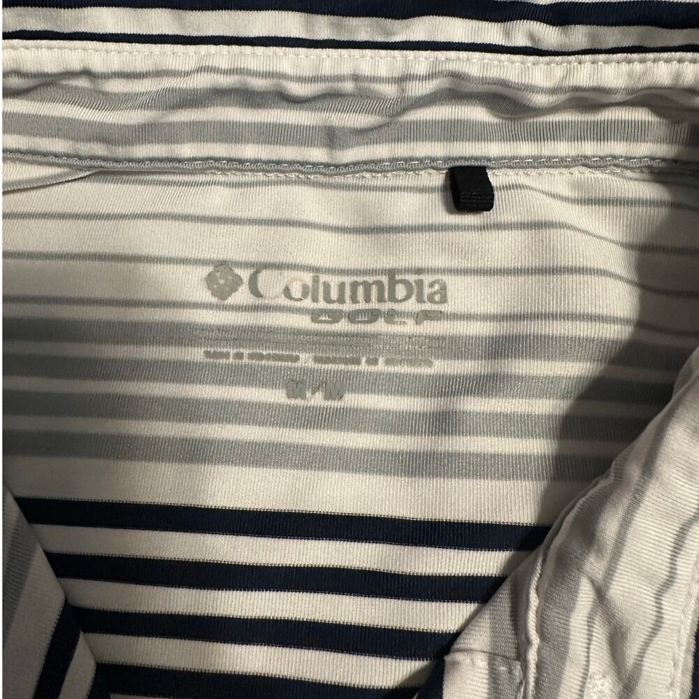 Columbia Golf Texas Rangers Polo Shirt Men's Size Medium Striped Baseball MLB - Picture 3 of 5
